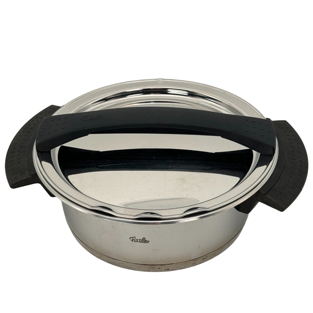 Fissler Stainless Steel Cookware Pot Easy Drain Lid Germany Premium Quality 8x3